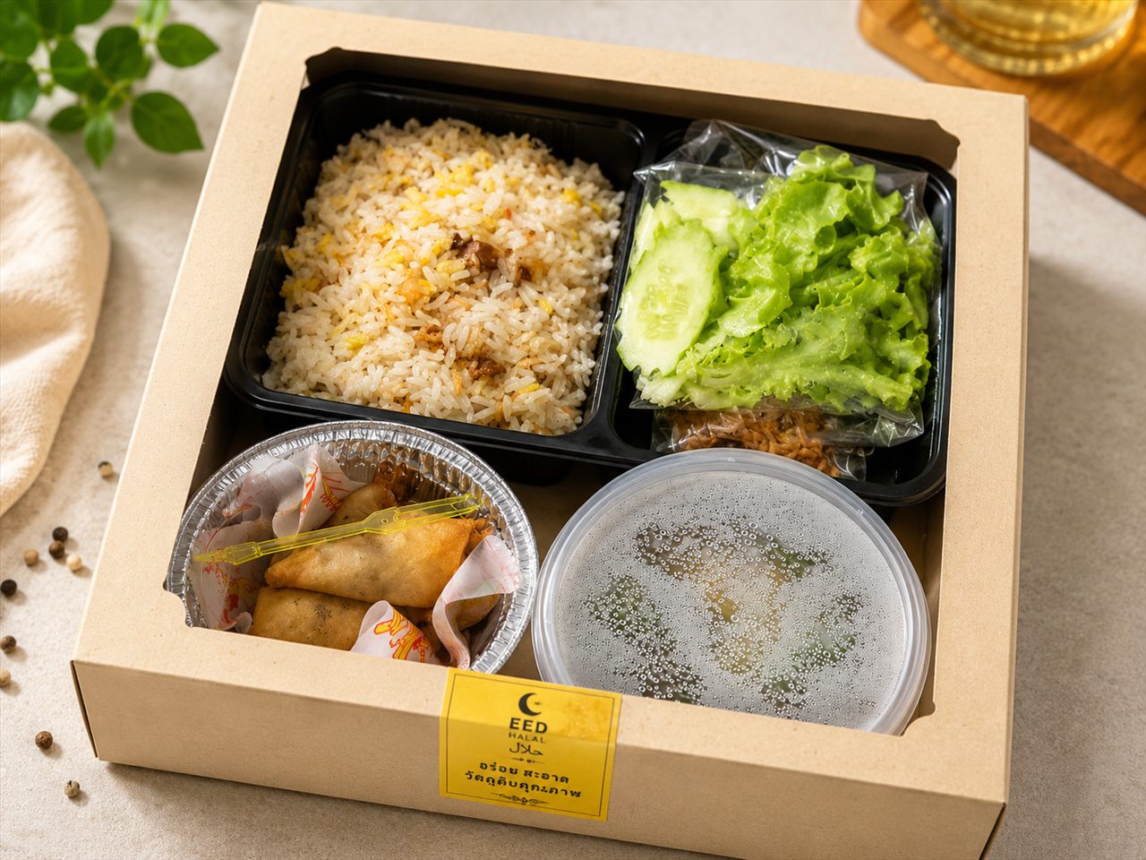 Premium Box: Beef Biryani + Chicken Soup + Samosa EED HALAL